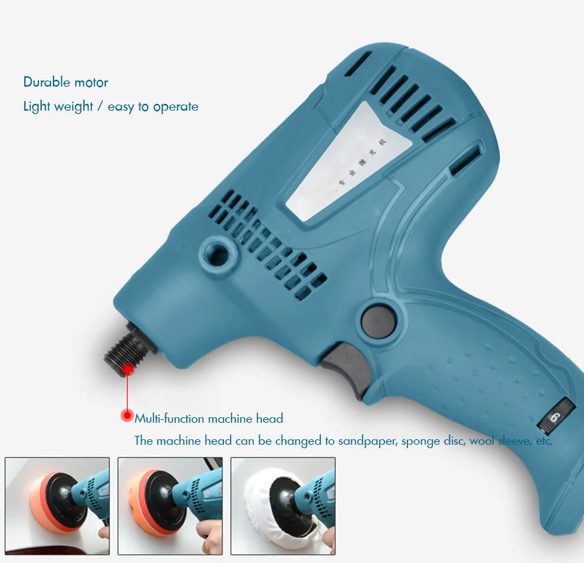 Электрическая полировальная машинка для автомобиля переменной 6 Скорость 600W 900