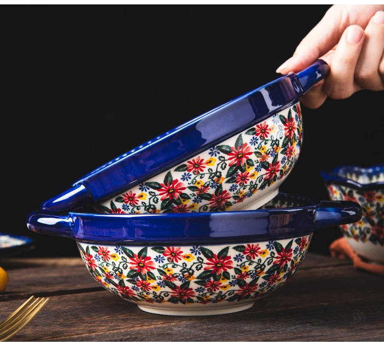 Керамическая столовая посуда из Польши бытовая Салатница блюдца набор тарелок 13