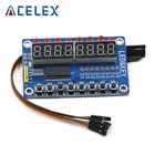 Светодиодный дисплей TM1638, 8-битный модуль для цифровой трубки AYR, 7-сегментный 8-битный Красный дисплей TM1638 с кнопкой 0,36 дюйма, панель светодиодный платы