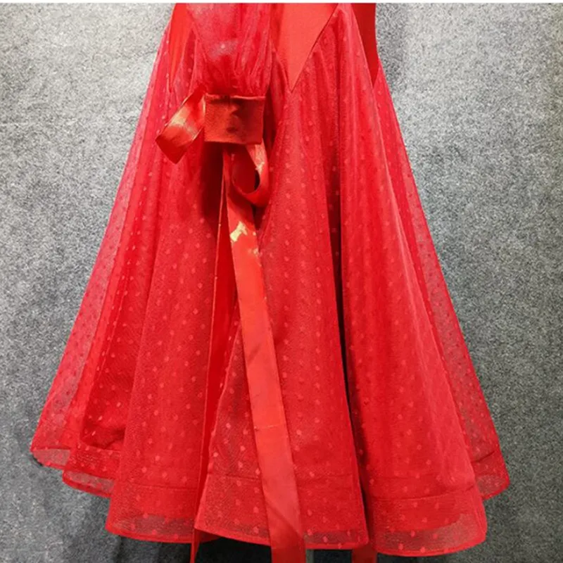 Бальное платье стандартный танцевальный костюм для Венского вальса красного