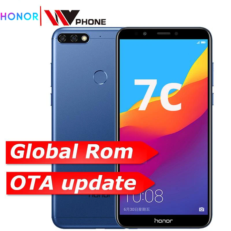 Huawe Honor 7C 3 ГБ 32 ГБ Face ID 5,99 дюймов Snapdragon 450 Восьмиядерный фронтальный 8.0MP двойная задняя камера 3000 мАч