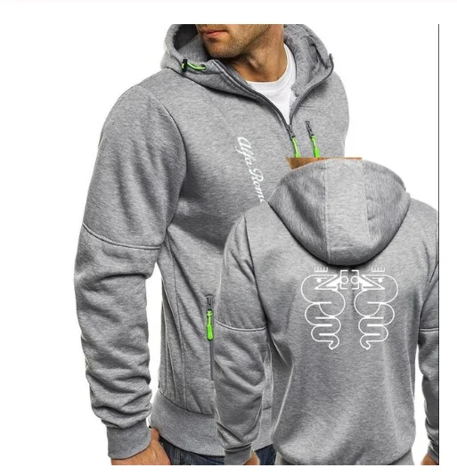 

NEW Autumn Brand Men Wear alfa romeo Printed Hoodie Men'S Drawstring Leisure Slim Jacket Cardigan tracksuit Coat