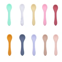 baby soft silicone spoon feeding set kid dishes toddlers infant feeding accessories spoon silicone tableware childrens goods