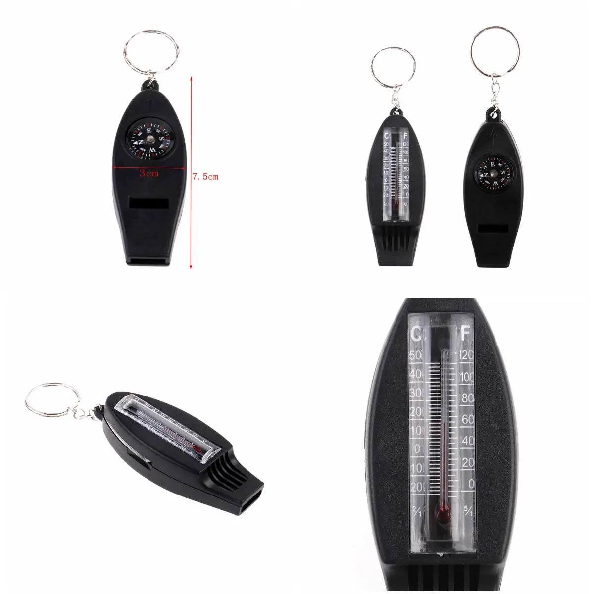 Многофункциональный 4 в 1 мини термометр + брелок|Уличные инструменты| |