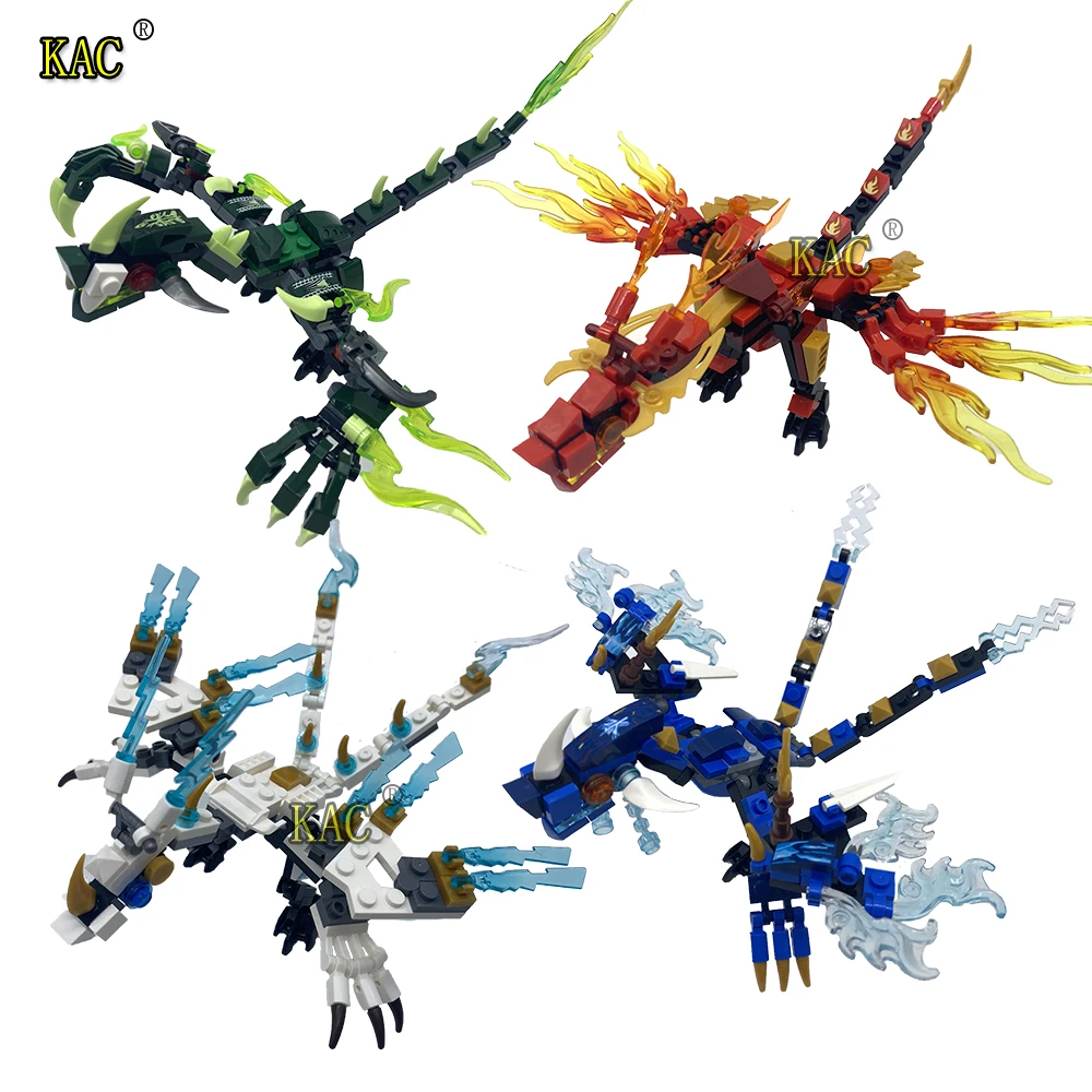 Огненный Дракон рыцарь строительные блоки Кай Джей Зейн городские фигурки