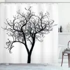 Занавеска для душа одинокое дерево, однотонная, упрощенная, с обнаженными ветками зимнего дерева, тематический Декор для ванной комнаты, набор с крючками
