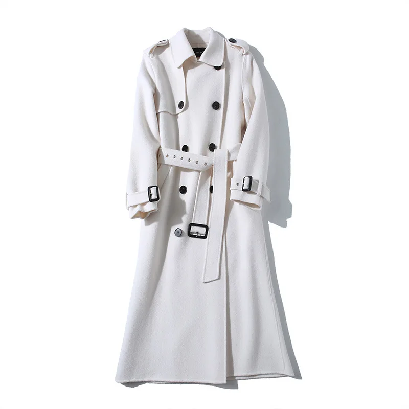 

Coats Women Winter 2020 new high-end double-sided cashmere coat double-breasted 90% wool coat women plus size long coat