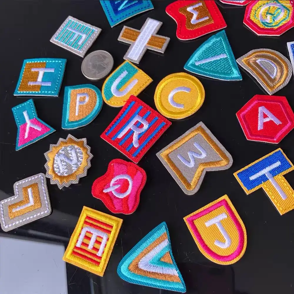 Буквы патч Алфавит вышитая аппликация красочные буквы железо на