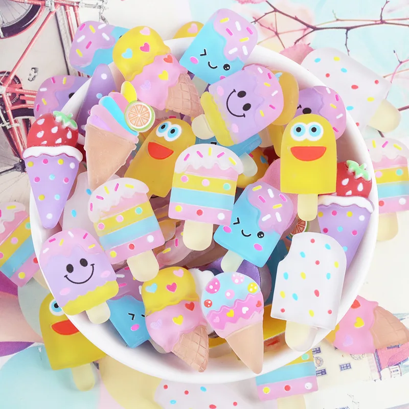 20 шт Цвет мороженого падение клей акрил аксессуары для ванной комнаты Набор Еда