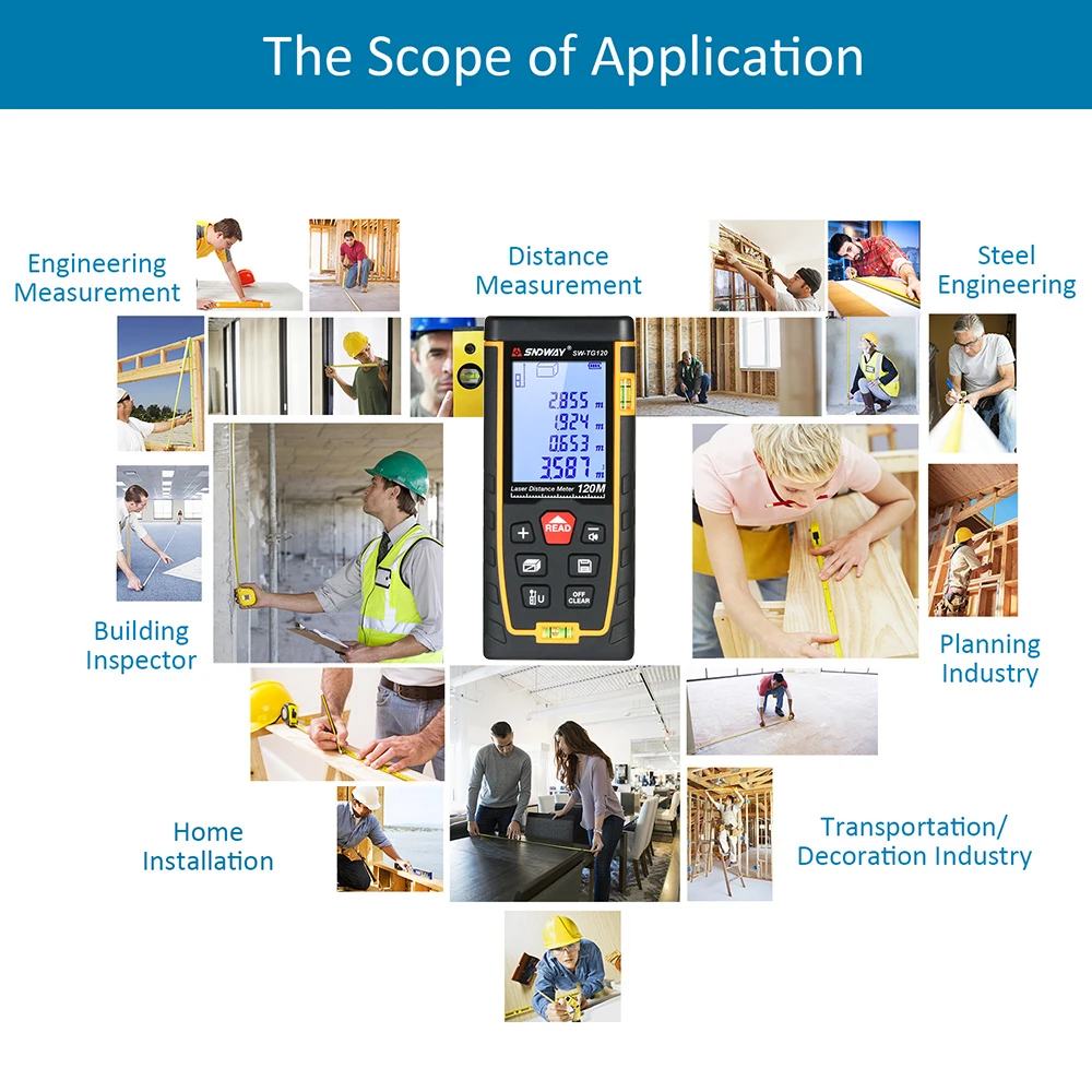 Лазерный дальномер измеритель расстояния инструмент для измерения площади