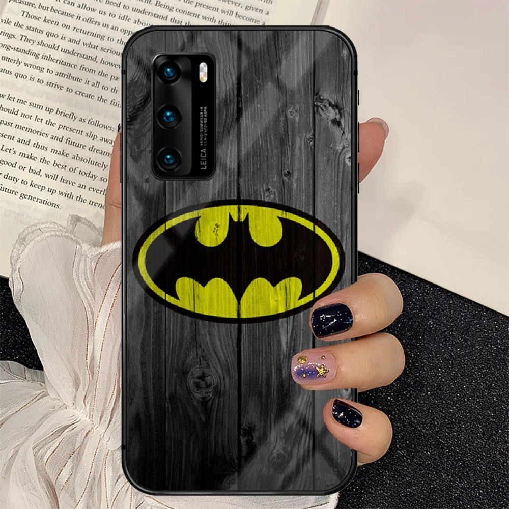

Movie Super Hero Batmans Phone Tempered Glass Case Cover For Huawei P Nova Mate 5T 20 30 40 E Pro Lite Smart 2019 2021 Black