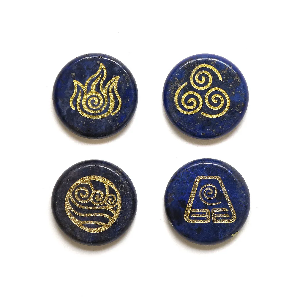 4pcs Natural Crystal Bead Decoration Ancient Greek Four-element Water Mountain Fire Earth Symbol Stone New DIY Jewelry Making | Украшения и