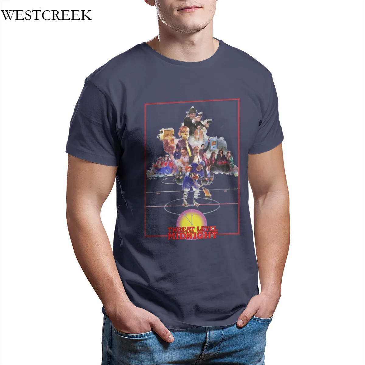 

Wholesale Men's T-Shirt Threat Level Midnight The Office Kawaii Retro Hip-Hop Tshirts 45855