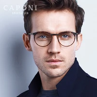 caponi round glasses frame for men blue light blocking glasses optical titanium business computer eyeglasses frames jf9704