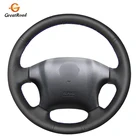 Черный чехол рулевого колеса автомобиля из натуральной кожи для Hyundai Tucson 2005 2006 2007 2008 2009