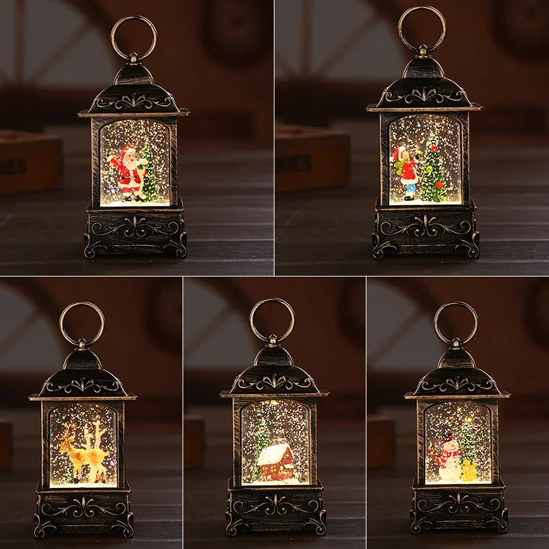 

Holiday Party Wedding Birthday Activity Water Glitter Lantern Elk Snowman Santa Snow House Interior Factory Direct Hot Sells