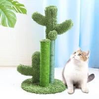 cute cactus cat scratcher post funny cat climbing tree with ball toy kitten cats frame for pet training furniture protection