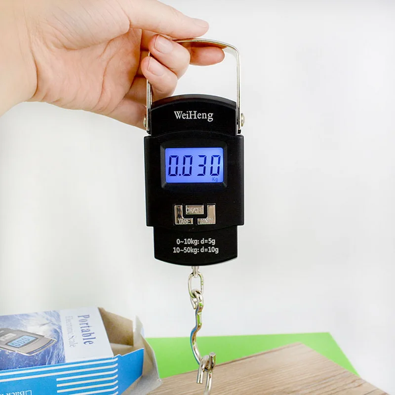 Electronic Portable LCD Digital Scale 50Kg/110 Double Precision Luggage Weight Balance Scales For Hanging Hook Travel | Инструменты