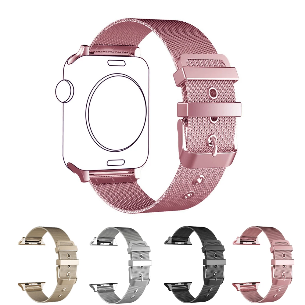 Миланская петля браслет из нержавеющей стали ремешок для apple watch 4 44 мм группа