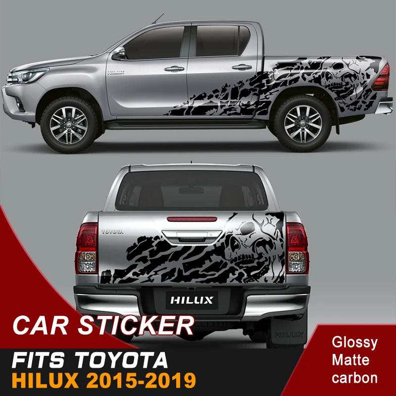 Виниловая Автомобильная наклейка Graphic на заказ подходит для TOYOTA HILUX 2015 2019 Череп