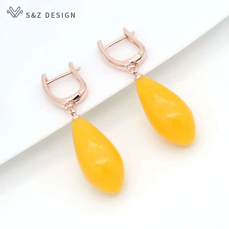 Набор ювелирных изделий S &amp Z для женщин висячие серьги в форме капли воды с