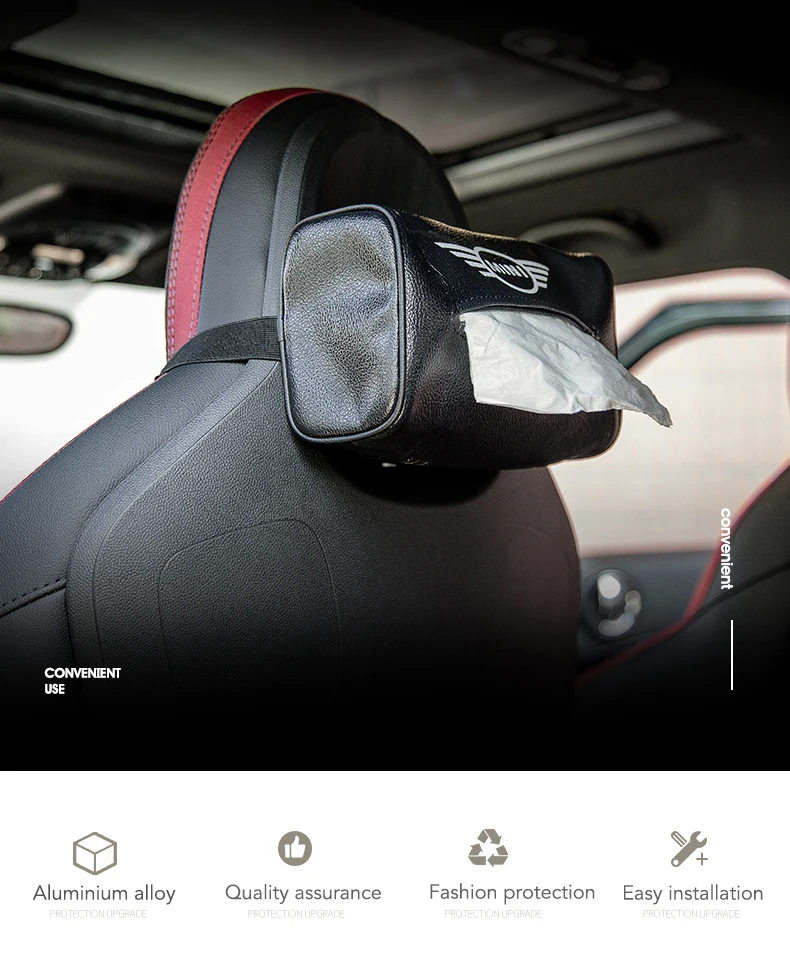Автомобильная Сумочка для салфеток, коробка для спинки сиденья, держатель для салфеток, спинка сиденья для Mini Cooper One S JCW R55 R56 F54 F55 F60, универсальные автомобильные аксессуары