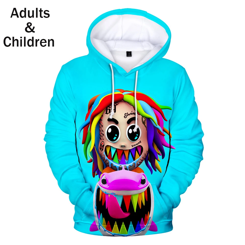 Толстовки с 3D принтом 6IX9INE свитшоты мужские и женские топы новая модная детская