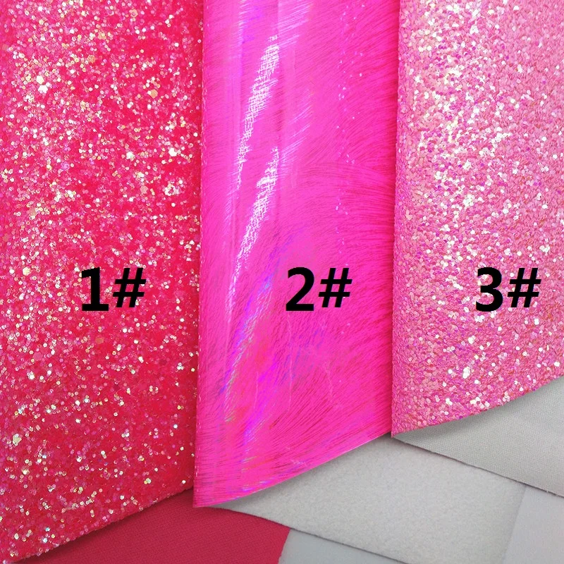 Розовая блестящая ткань Гладкая лакированная искусственная кожа синтетическая