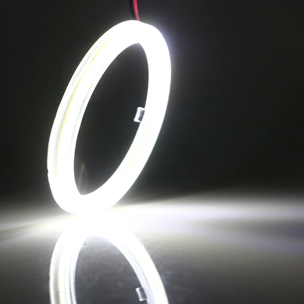 6 шт. 12 В COB ангельские глазки с крышкой Led Halo Кольца 60 мм 70 мм 80 мм 90 мм 100 мм 110 мм 120 мм Белый Синий Янтарный красный зеленый фары