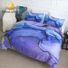 BlessLiving Ink Art Bedding Set Marble Style Duvet Cover 3 Piece Grey Blue Pink Comforter Cover Abstract Colorful Home Textiles 1