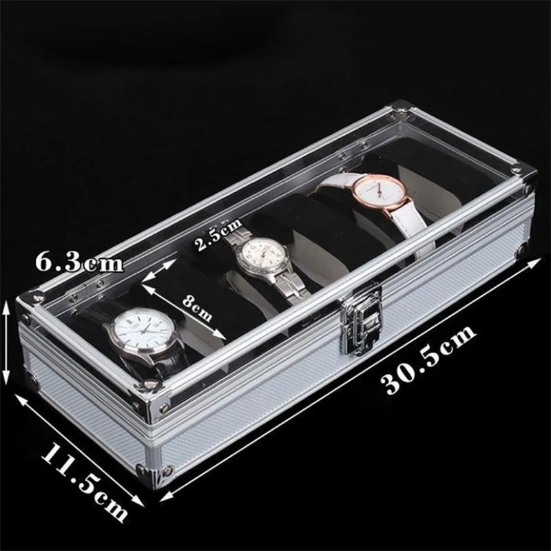 Коробка для часов с 6 ячейками держатель органайзер коробка хранения кварцевых