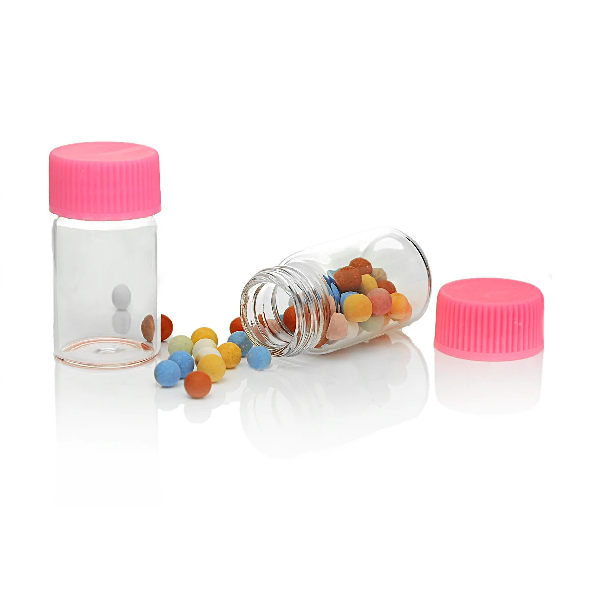 5 шт. розовая Крышка прозрачные маленькие стеклянные банки крошечная стеклянная