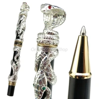 jinhao creative snake rollerball pen silver cobra 3d pattern texture relief sculpture technology great writing gift pen