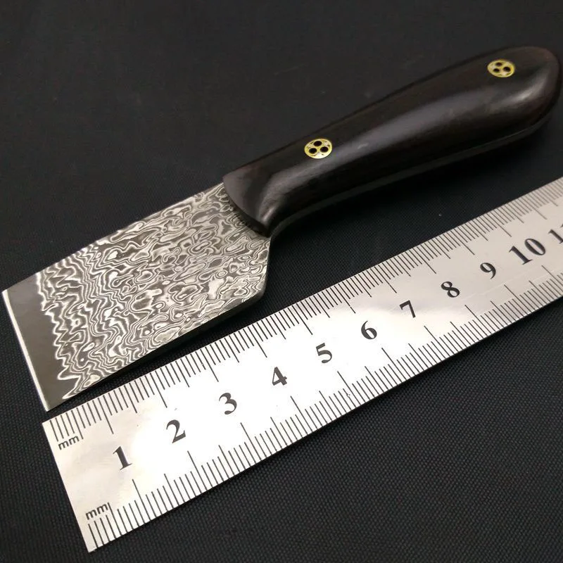 Baver Damascus Blade Cutting Knife Leather Craft Ebony Wooden Handel Skiver Cutter Tools | Дом и сад