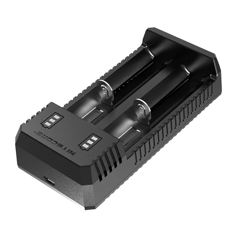 Умное зарядное устройство NITECORE UI2 с двумя слотами и USB-зарядкой + литий-ионный