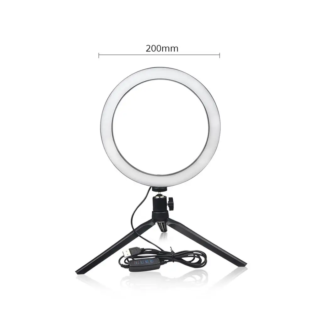 20cm with tripod Новинка! Светодиодный светильник для селфи в реальном времени. Светодиодный светильник для студийной фотосъемки - Цвет: 20cm with tripod