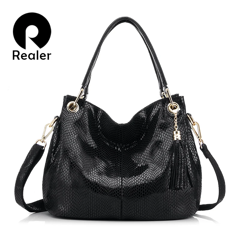 Женская сумка на плечо Realer большая хобо роскошные сумки дизайнерские через для