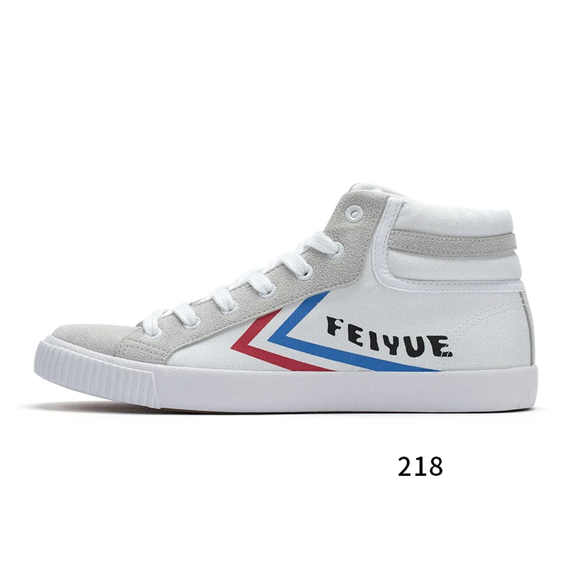 Белый Feiyue/Коллекция 218 года; парусиновая обувь с высоким берцем; Мужская и женская обувь; оригинальные кроссовки Knight; Повседневная дышащая Нескользящая Вулканизированная обувь на плоской подошве - Цвет: Белый