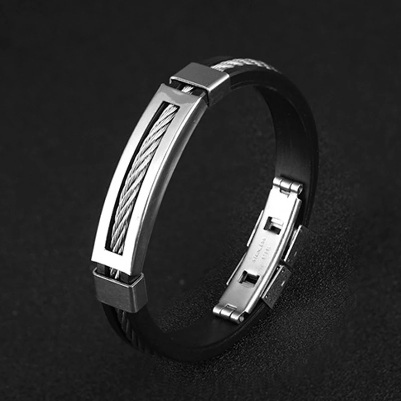 Мужские браслеты/нержавеющая сталь/Винтаж/силикон/Мода/браслеты витые плетеные