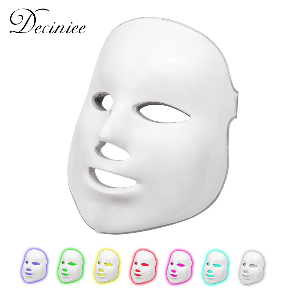 7 цветов Светодиодная терапевтическая маска светильник для лица терапия Фотон