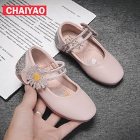 2021 new childrens shoes princess kids leather shoes for girls flower casual glitter children girls for party and weddin shoes