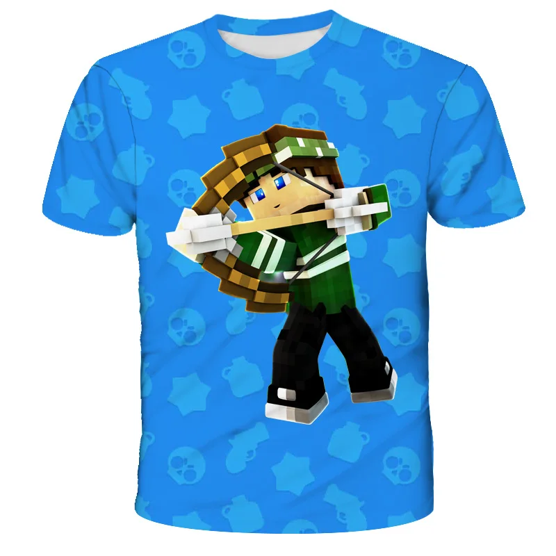 

2021 Popular NEW My World T Shirt Kids T-shirt Kawaii Zombie Cartoon Streetwear Hip-hop T Shirts The Game Toy Boys Girls Tops