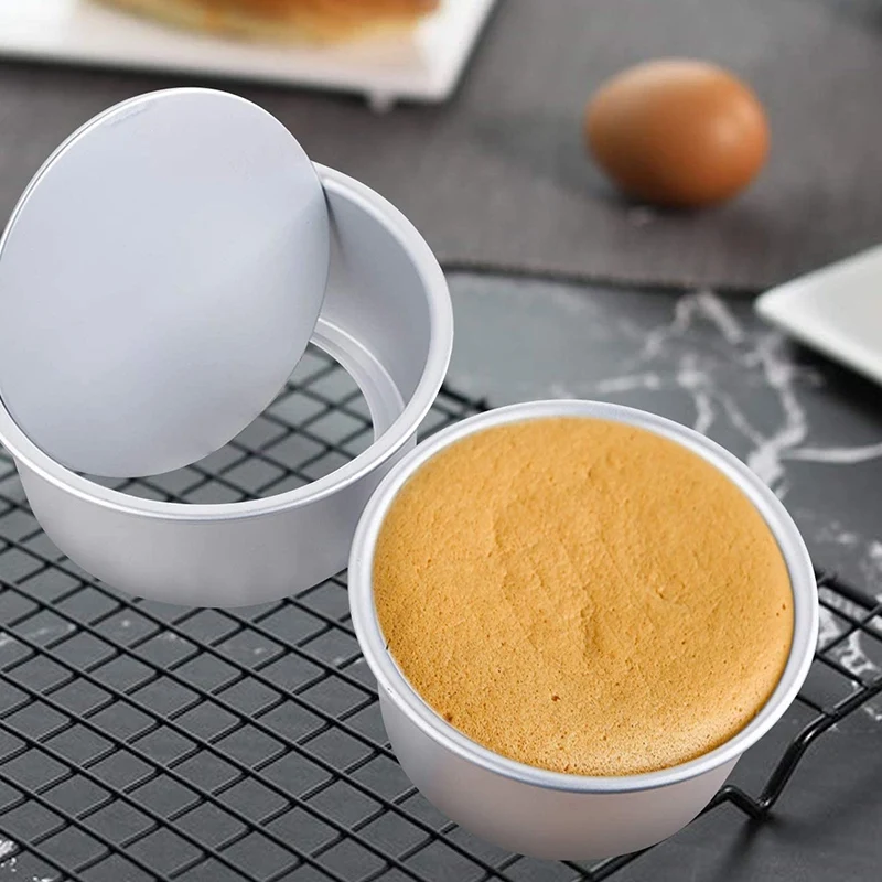4 Inch Cake Pan Pcs Mini Round Tier Baking Pans for Steaming Serving Healthy & Sturdy |