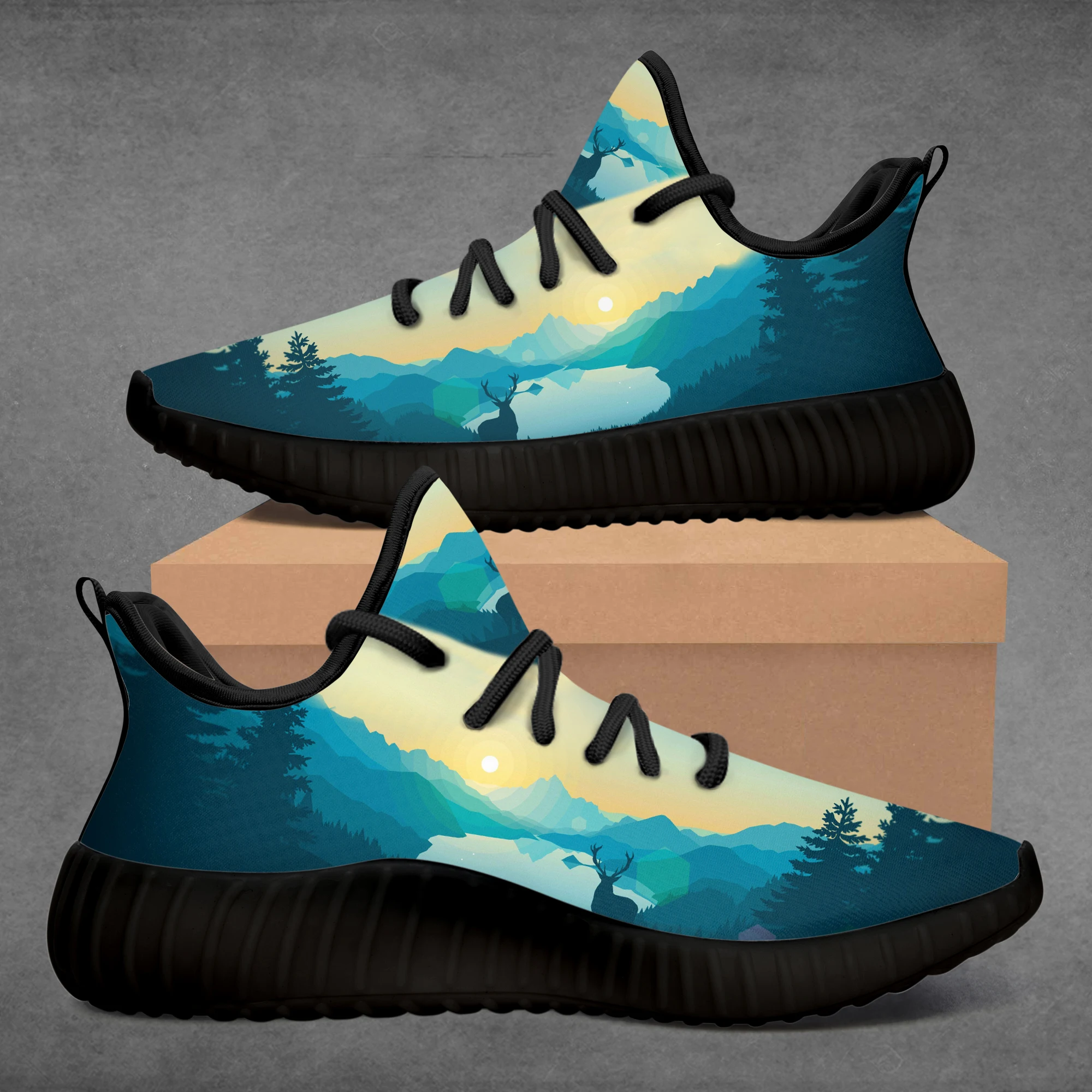 

Custom Deer Diy Women Men Girl Youth Sports Sneakers Running Shoes