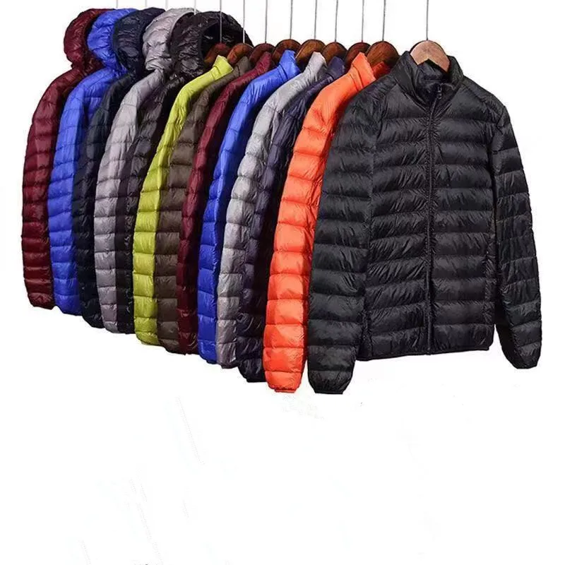 Зимняя куртка Marke Herbst Licht Unten Mans der Mode Mit capuze Kurze Ground Ultra dunne Leichte Jugend dunner Mantel unten