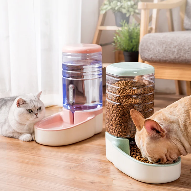 

Pet Automatic Waterer Feeder Food Dispenser Portable Dog Cat Water Drinking Dispenser Feeder for Dog Cat 3.8L Pet large capacity