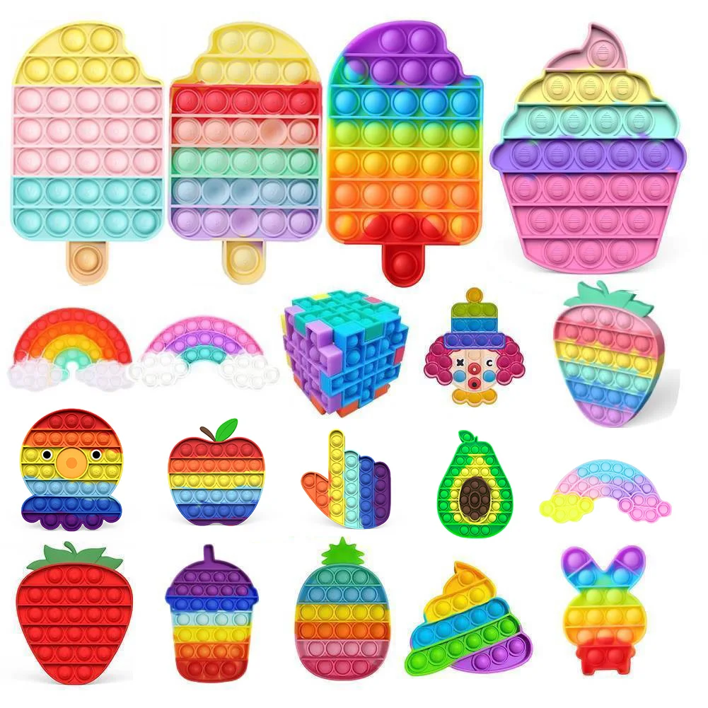 

Push Bubble Fidget Toy Board Game Anti Stress Relief Toy Ice Cream Board Push Bubble Children's Decompression Educational Toys