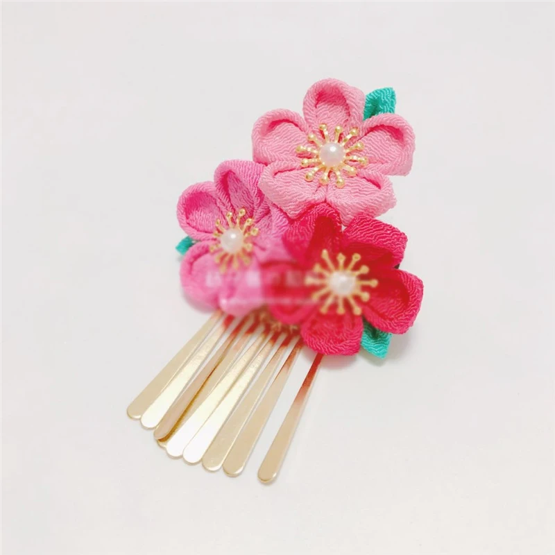 Заколка для волос в винтажном японском стиле кисточка Цветочный декор кимоно