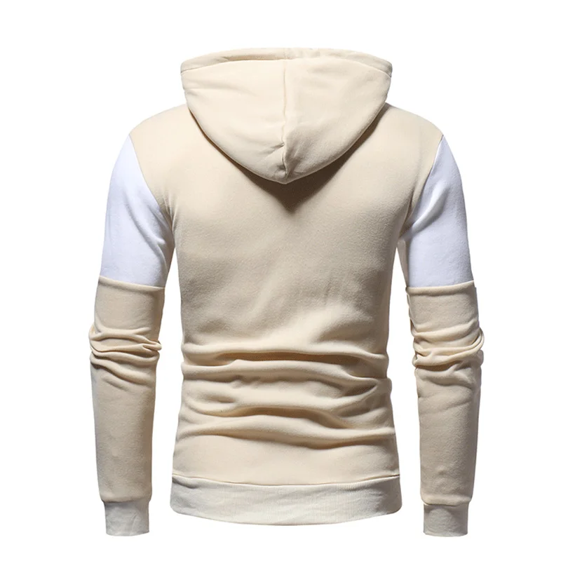 

Plus Size 3XL Hoodie Sweatshirt Men 2021Spring New Casual Slim Full Sleeve Hoodies Men Sweatshirts Patchwork Hooded Pullover Men