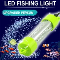 swt 2021 fish attracting bait submersible underwater fishing light dc 12v green white blue yellow ip68 aluminum high power led